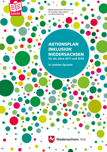 Titelblatt des Aktionsplans Inklusion 2017/2018 in Leichter Sprache