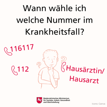 Wann wähle ich welche Nummer im Krankheitsfall?