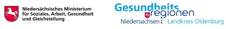 Logos Sozialministerium, Logo Gesundheitsregion Landkreis Oldenburg