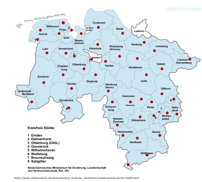 Karte - Wo ist der ÖGD zu finden