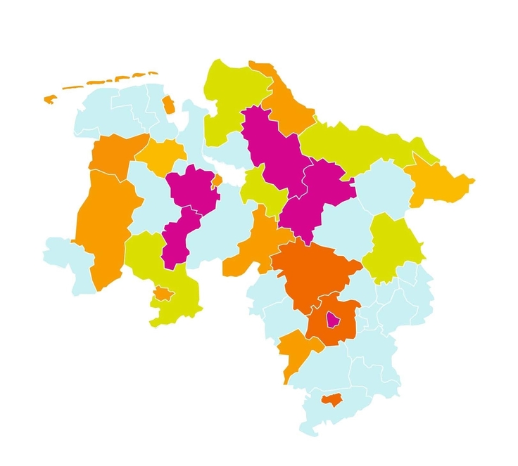 Landkarte Niedersachsen