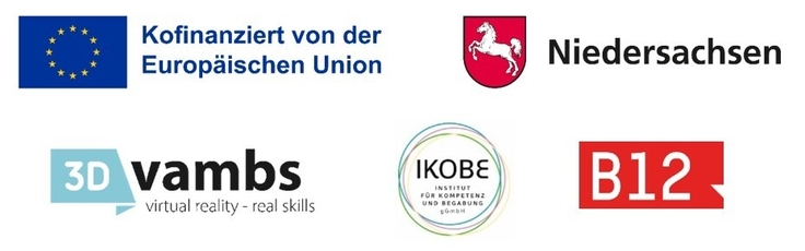 Logos: EU, Niedersachsen, 3D-Vambs, IKOBE, B12