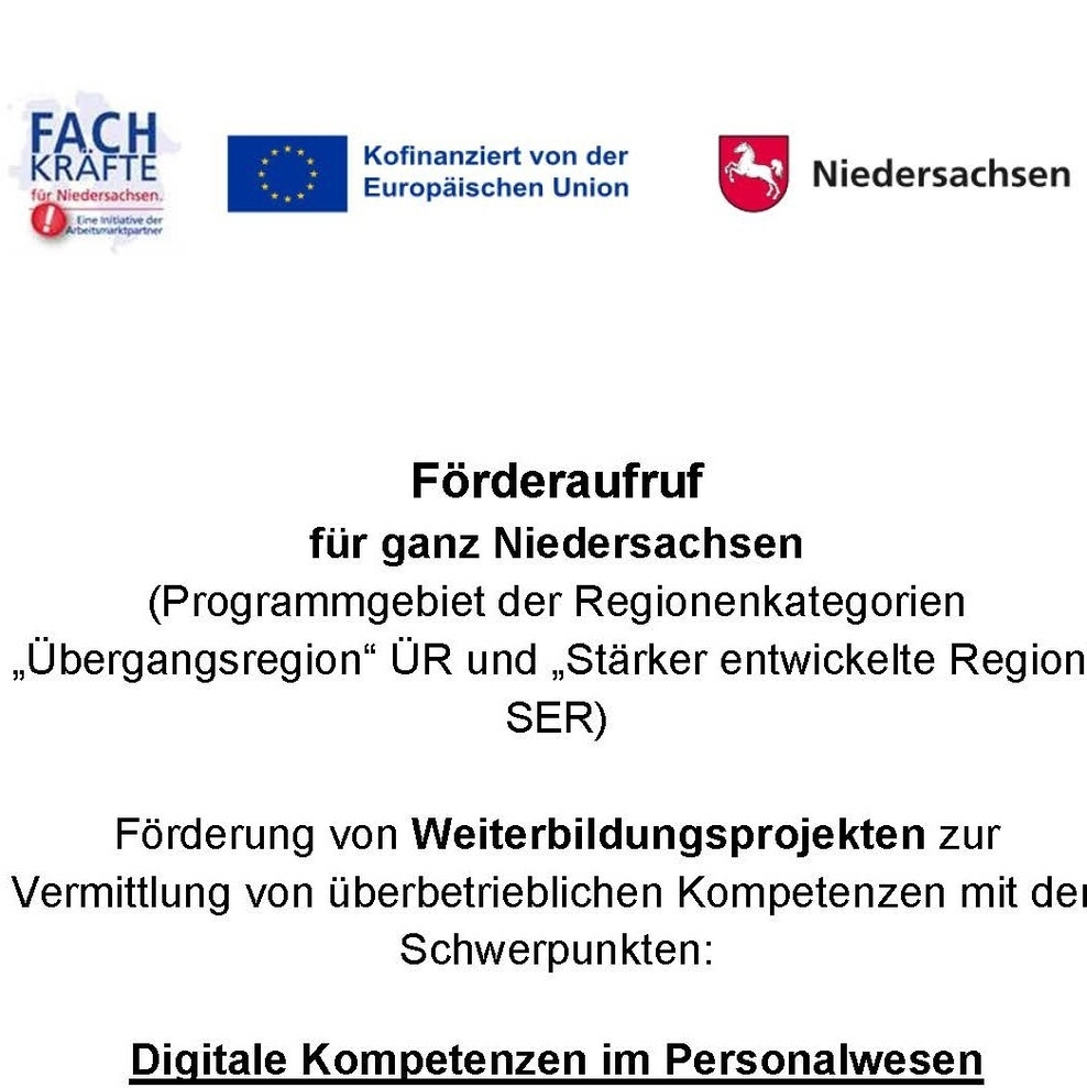 Förderaufruf Weiterbildunf